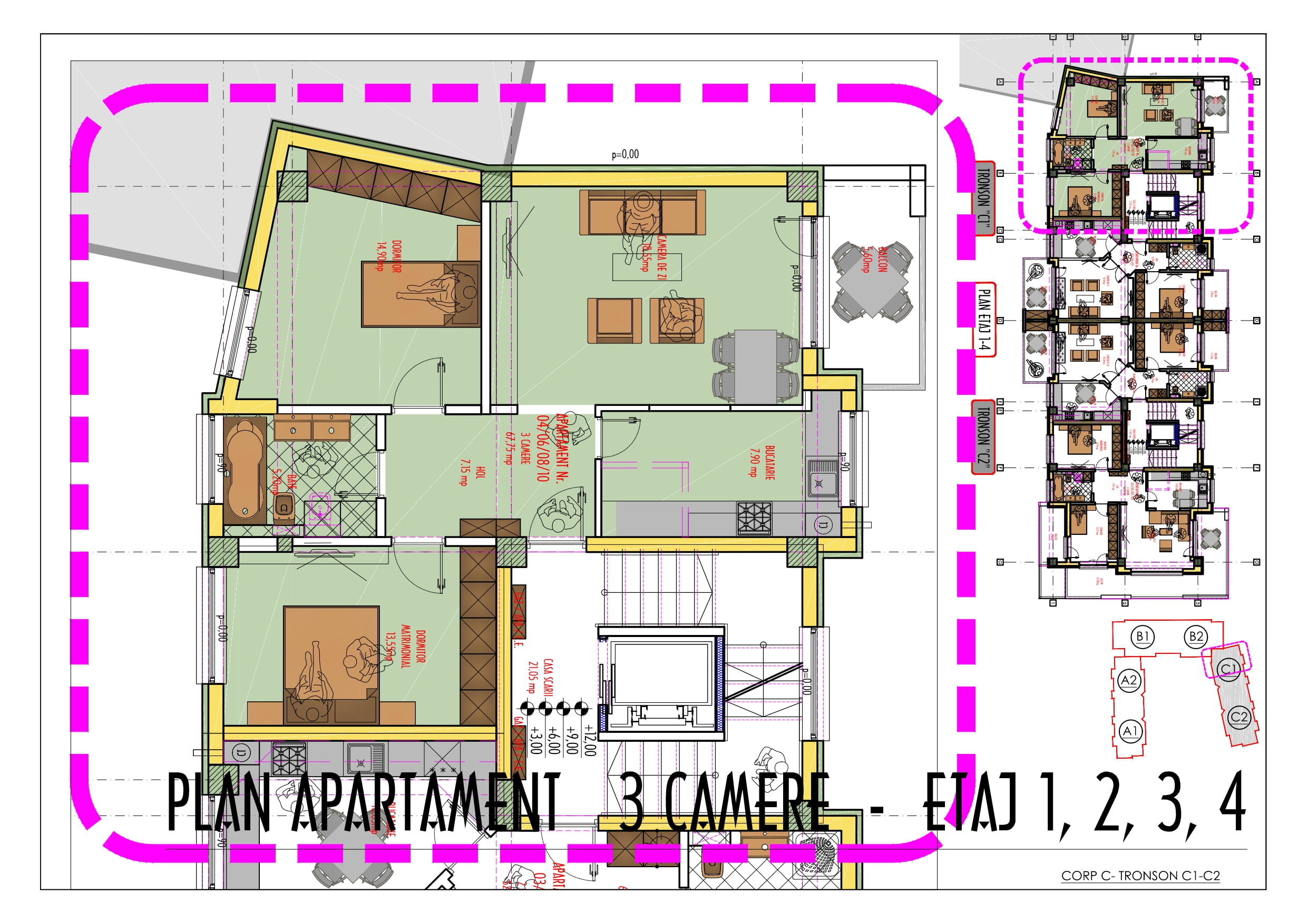 apartament 3 camere